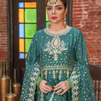 Gull Bahar Pishwas, Raw Silk Dress, Embroidered Pishwas, Luxury Wedding Outfit, Formal Wear for Women, Organza Dupatta Design